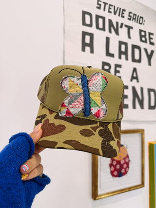 HANDMADE | butterfly trucker hat #14