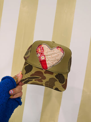 HANDMADE | heart trucker hat #4