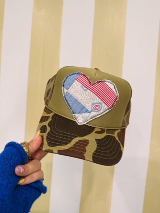 HANDMADE | heart trucker hat #6