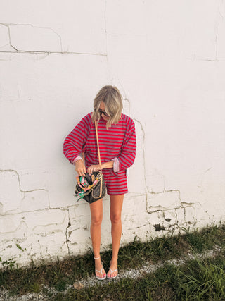 in between two piece set - red / navy