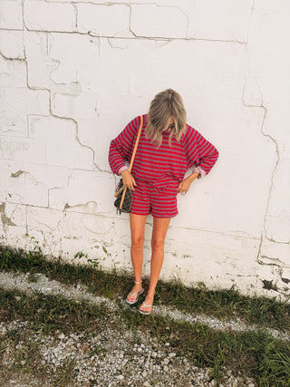 in between two piece set - red / navy