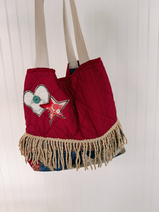 HANDMADE | autumn barn quilt tote bag #2