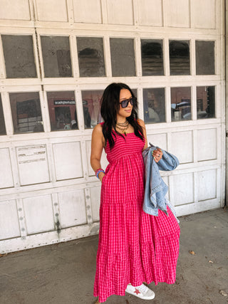 fuchsia fever maxi dress