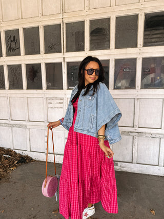 carried away denim cape jacket