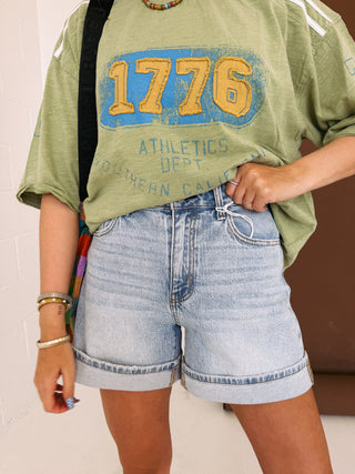 vervet | cuff it high rise shorts