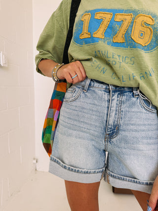 vervet | cuff it high rise shorts