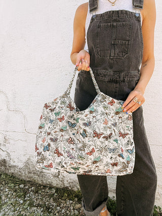 butterfly kisses tote bag