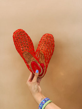 jelly bean sandals - red