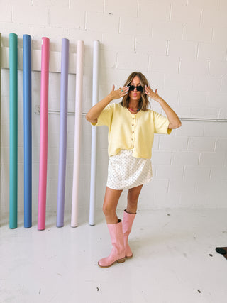 polka dots please satin skort