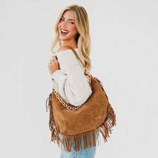 PRETTY SIMPLE | loretta fringe bag - camel