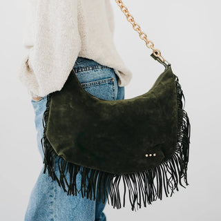 PRETTY SIMPLE | loretta fringe bag - olive