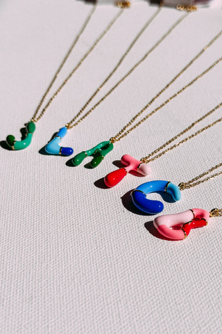 ETTA OG | color block initial necklace