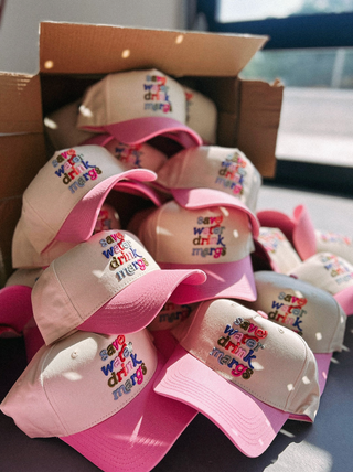 ETTA OG | save water drink margs trucker hat - pink/cream
