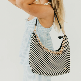 PRETTY SIMPLE | sienna woven shoulder bag - checker
