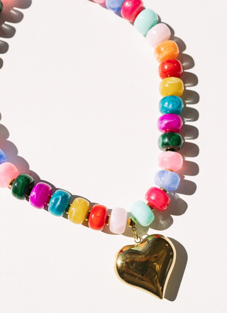 beljoy | love bomb beaded necklace - rainbow