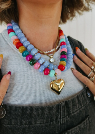beljoy | love bomb beaded necklace - rainbow